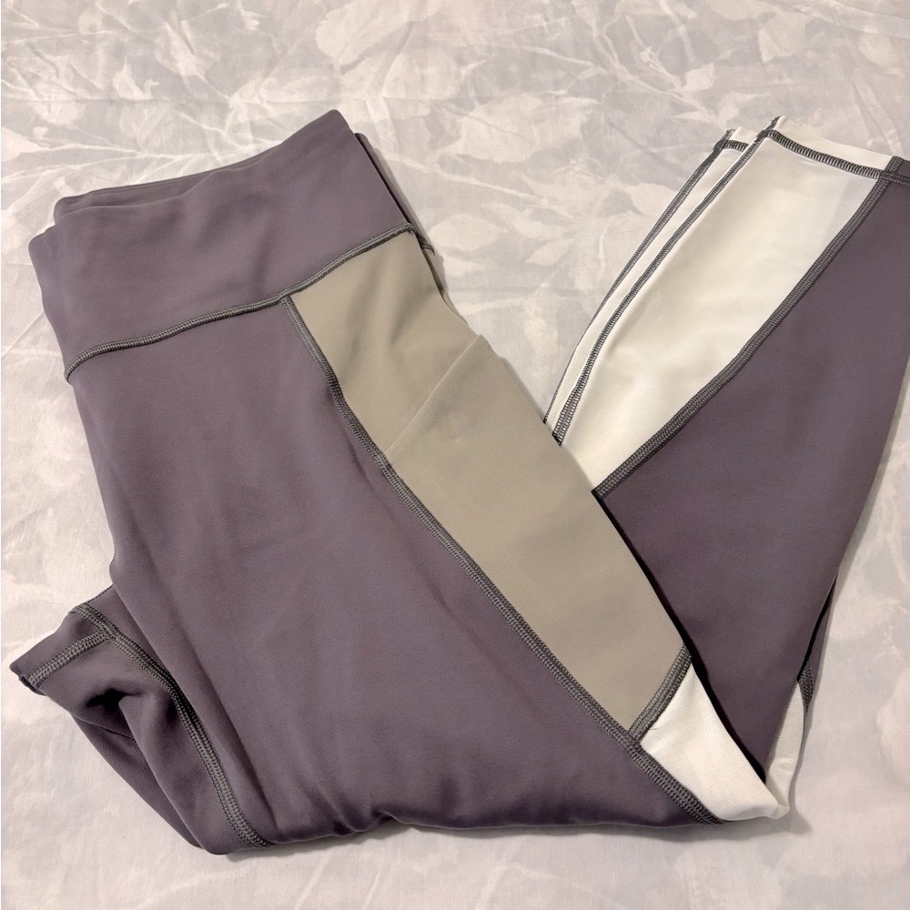 Athleta Gray and Cream Leggings